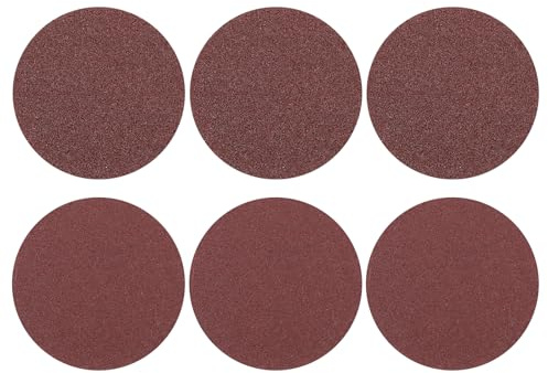 sourcing map Lot de 6 disques de ponçage 50 mm Grain 100/180 Crochet et boucle Papier abrasif Orbital aléatoire pour le travail du bois, l'automobile, le métal