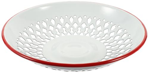UKCOCO Enamel Draining Basket – Efficient Water Drainage for Fresh Fruits & Vegetables, Rust-Resistant Enamel Construction – for Kitchen Countertop, Picnic Table, Home Use
