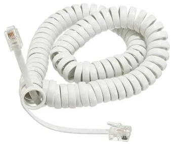 Generico Cavo for cornetta telefonica da 2 m, cavo for cornetta telefonica modulare a spirale da 6 piedi, cavo RJ10, colore nero, riccio