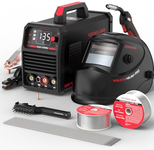 YESWELDER FLUX MIG Svetsare Gaslös 230V 135A Flödeskärna Svetsare FLUX/LIFT TIG/MMA 3-i-1 Svetsmaskin Svetsare med Tillbehörspaket