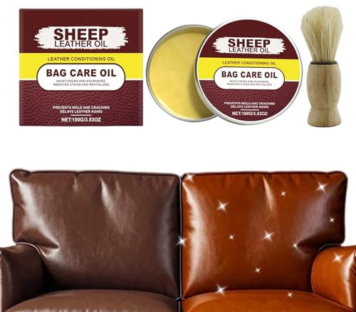 Générique Cirage à l'huile pour Cuir, après shampooing pour Cuir, Soin du cui avec Brosse, Traitement du cui Sacs, Chaussures, selles, canapé, Voiture, Produits d'entretien, Naturelle remb