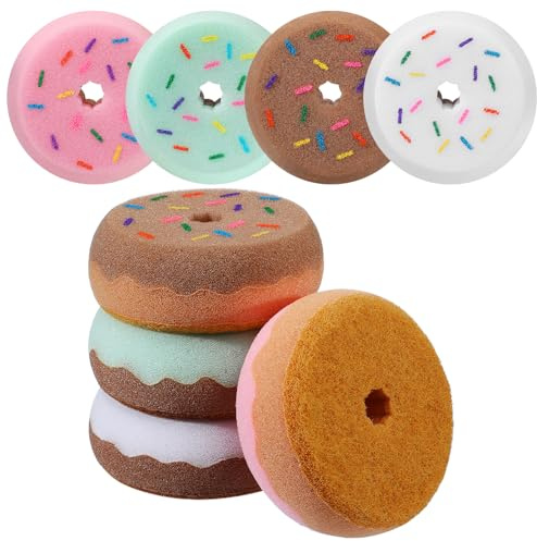 LemonRoad 8 Pack Tack Sponge Donut Shaped Double Sided Cleaning Sponges -Sponge and Loofah Surface Heavy Duty Cleaning Power for Tack and Gear