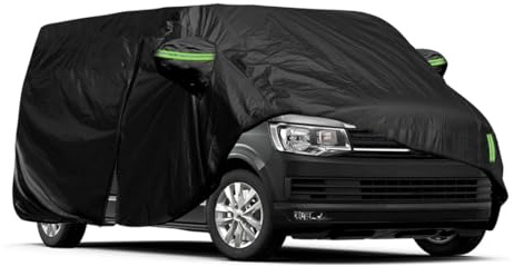 Autoabdeckung Vollgarage Abdeckplane für Multivan T5 T6 T7 SWB 2008-2026 Garage Wasserdicht Sonnenschutz Staubdicht Schneedicht Outdoor Winter Car Cover(Black)