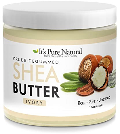 It's Pure Natural - World's First Crude Degummed African Ivory Shea Butter (16 oz) – 100% Pure & Natural Body Butter for Dry, Cracked Skin, Eczema, Stretch Marks & Anti-Aging