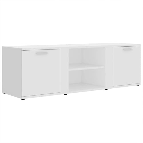 vidaXL Mueble de TV Madera contrachapada Blanco 120x34x37 cm