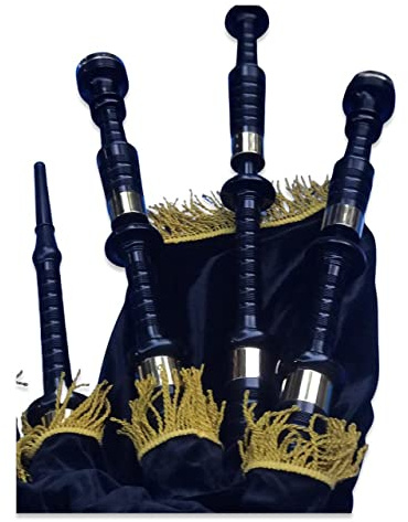 McWilliams BAGPIPES PROFESSIONELLES SCHOTTISCHES HIGHLAND BAGPIPE FÜR ANFÄNGER ERWACHSENE MIT TASCHE (Schwarz G1)
