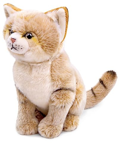 lilizzhoumax Jouets en Chat Tigré Peluche 35cm/14”, Simulation Poupée Réaliste Animal en Peluche Chat Tigré Jouets Animaux Sauvages en Chaton Chat, Cadeau pour Les Amis et Les Enfants