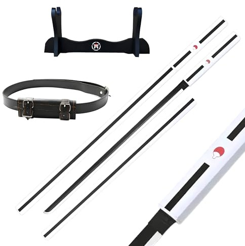 Hashiman - Katana Naruto - Sasuke Uchiha Kusanagi - replika manga sabel vit + träsvärdshållare + bälte
