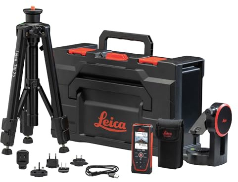 Leica DISTO D5 Pack – kit télémètre Laser avec l'adaptateur Leica FTA 360 et Le trépied TRI 75 en Coffret, pour des visées et mesures précises (en intérieur et extérieur)