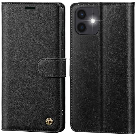 CASBST Mobiltelefonfodral för iPhone 11 - Vikbart Skal Med Kortfack, Ställfunktion och Magnet - Högkvalitativt Flip Fodral i Svart