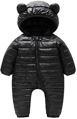 Neonato Neonato Ragazzi Inverno Caldo Tuta da Neve Orecchie da Orso Tuta con Cappuccio Giù Cappotto Pagliaccetto Imbottito Outwear Giubbotto Invernale Impermeabile