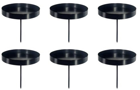 Anlising 6PCS Portacandele Corona Avvento, 8CM Candeliere Corona Dell'avvento, Portacandele a Forma di Corona Dell'avvento, Portacandele Dell'avvento di Natale, per Corona, Decorazione, Festival(Nero)