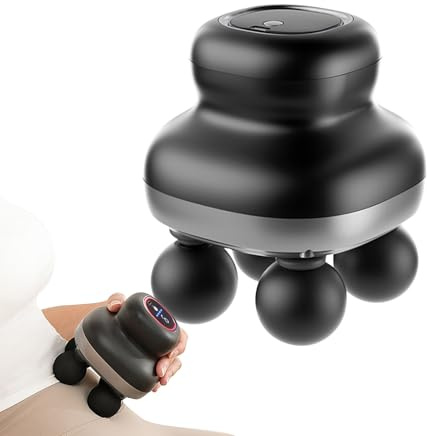 Massaggiatore Elettrico | Strumento per Massaggio Muscolare con 4 Teste - Manuale Portatile 9 Velocità per Gambe Spalle Collo