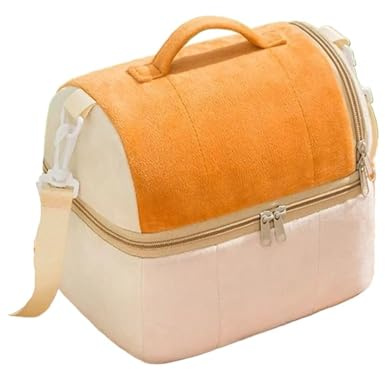 LSNNMU Borsa Da Pranzo Borsa for il pranzo Bento con una spalla for toast Isolamento portatile Approfondire Addensare da picnic for escursionismo alimentare a doppio strato di grande capacità(Orange)