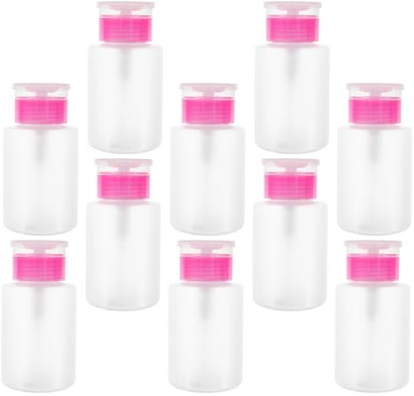 WEKADRIN 10pièces Flacon-pompe pour Cotons Distributeur de Lingettes pour Ongles Flacon Portable Bouchon Poussoir Réutilisable Gaspillage