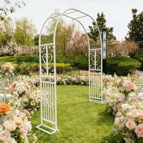 Arche de Jardin en Métal Fer Antirouille, Arche Rosier de Robuste Base Résistante Aux Intempéries,Robuste Et Facile À Installer,décoration De Jardin/entrée/fête/Mariage