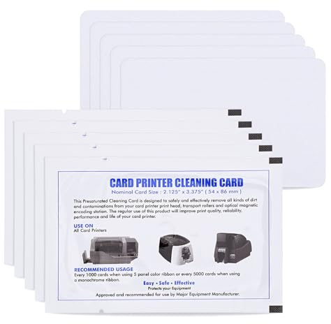 ASAKKURA 10 Stück Reinigungskarten für Pos Terminals und Optische Leser PVC Material Einfache Anwendung zur Staubentfernung für Kreditkartenlesegeräte