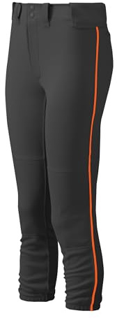 Mizuno Damen Gürtel Select Paspel Hose, Damen, 350314.9020.08.XXL, schwarz/orange, XXL