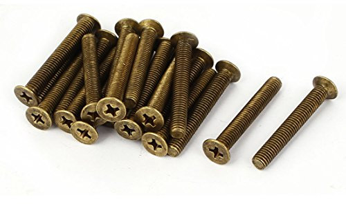 Sourcingmap A16041400ux0419 M5 x 35mm Brass Fastenings Phillips Countersunk Screws GB819 20 Pcs