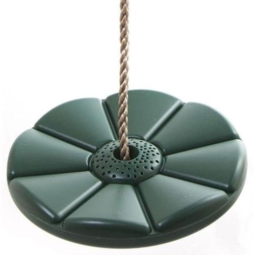 Rebo® Children’s Round Disc/Button Replacement Plastic Monkey Swing Seat - Green | OutdoorToys | Suitable for Wooden or Metal Climbing Frames and Swing Sets