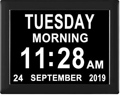 Jaihonda [8 Alarm Options Extra Large Day Date Month Clock for Elderly-Digital Calendar Day Dementia Clocks for Seniors with Level 1-10 Auto Dimmable Memory Loss Clock