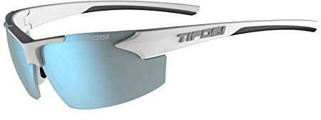 Tifosi Optics Track Sunglasses (White/Black, Smoke Bright Blue)