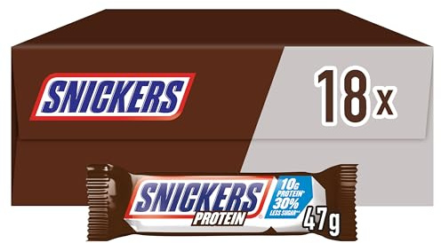 Snickers Chocolate Protein Bars, Peanut Butter, Caramel & Milk Chocolate Bulk Box, 18 x 47g, Ideal for Gift, Snacks or Hamper
