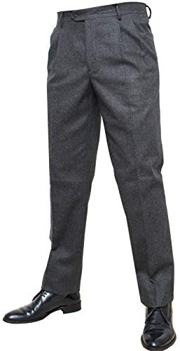 shop casillo Pantalone Uomo Classico Flanella Due Pence 46 48 50 52 54 56 58 60 (Grigio, 56)