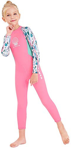 Muta termica per bambini e ragazze, a corpo intero, in neoprene, 2,5 mm, per bambini, adolescenti, a maniche lunghe, per immersioni subacquee e surf, un pezzo, protezione solare per sport acquatici