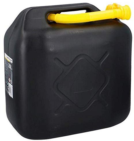 Bakaji Tanica per Benzina Contenitore Trasporto Carburante Omologata Capacità 20 Litri con Tappo Manico e Beccuccio Travasatore Dimensione 36 x 16 x 39 cm Colore Nero
