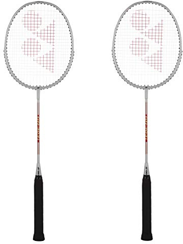 - Badminton Racquet, Raqueta de bádminton de Mezcla de Aluminio Yonex GR 303i con Cubierta Completa, Plateada,