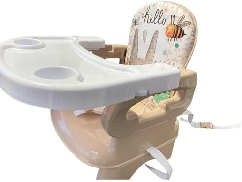 LADIDA Hallo Kaninchen faltbare Babyschale für zu Hause und unterwegs Esssitz mit abnehmbarem Essbrett Hochstuhl zum Füttern und Spielen 152