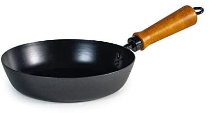 H&H Alessandro Borghese 'Il lusso della semplicità' Padella Wasabi in Acciaio al Carbonio con Rivestimento Antiaderente, Manico in Legno, 30cm