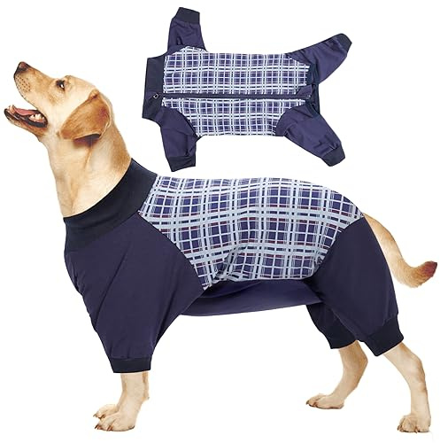 HEYWEAN Traje de recuperación para Perros Body Perro postcirujia Manga Larga con Cremallera Camiseta Perro postoperatorio Body Perro esterilizacion Body postquirurgico Perro