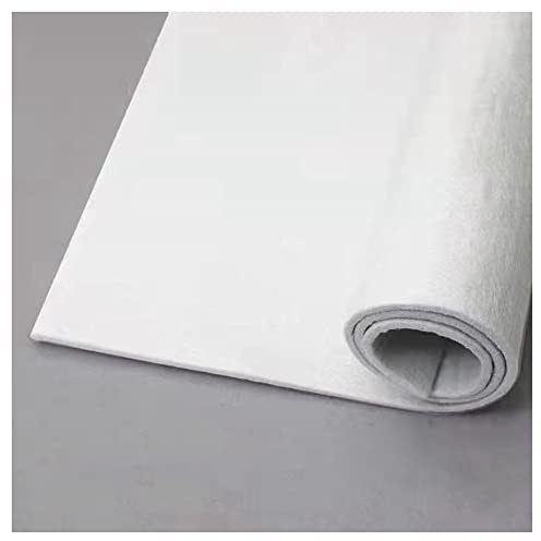 SHTGOI 1 Stücke Wollfilz 5mm Dick 80cm x 100cm Filzstoff Bastelfilz Stoffrolle Vlies Filzrolle Dekostoff Filzwolle Craft Filz für DIY Handwerk Patchwork Nähen Tischdekoration Weiß