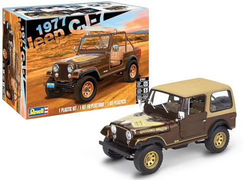 Revell Modellbau, '77 Jeep CJ-7, Bausatz, Maßstab 1:24, 150 Teile, Bastelset ab 12 Jahren, Detailgetreues Modell, Geländewagen, Authentische Nachbildung