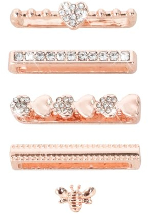 Breloques De Bracelet De Montre 5pcs Charms Pour Bracelet Apple Watch Boucles D'Anneaux Décoratifs Métal Charms D'Anneau Décoratives Bracelet Montre Accessoire Brillant Compatible Avec Galaxy Watch