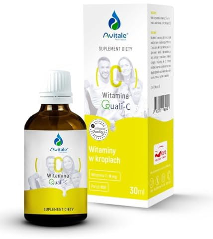 Avitale - Vitamin C (Quali-C) - Nahrungsergänzungsmittel - Ohne Zusatzstoffe - Veganer - Tropfen 30ml (600 Portionen)
