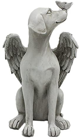 Engel-Hunde-Gedenkstatue, Hunde-Gedenksteine, Schlafender Hund aus Gartenharz, Trauergeschenke Für Verstorbene Hunde, Geschenk Zum Verlust von Haustieren Für Hunde, Grabstein Für Haustiere, Tribut-Sta