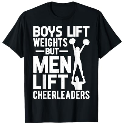Boys Lift Weights Men Lift Cheerleader Cheerleading Cheer T-Shirt
