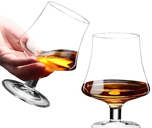 LamChyar Crystal Brandy Snifter Set of 2, 15 Oz, Handcrafted Snifter Glasses for Whiskey Brandy Cocktail