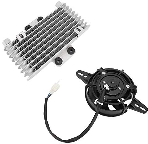 aqxreight Universal Upgrade Aluminum Motorcycle Engine Oil Cooling Fan Water Cooler Radiator Sturdy Durable Efficient Fits Most Motorcycles