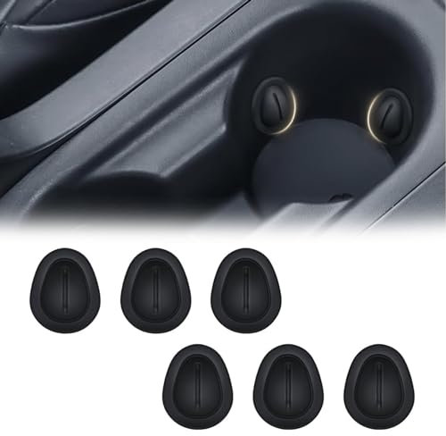 Irikdescia 6 Stück Positionsbegrenzer für Auto-Getränkehalter, Selbstklebende Anti-Shake-Auto-Untersetzer, Flaschenstabilisatoren, Universelles Auto-Innenzubehör für Auto, LKW, SUV (Schwarz)
