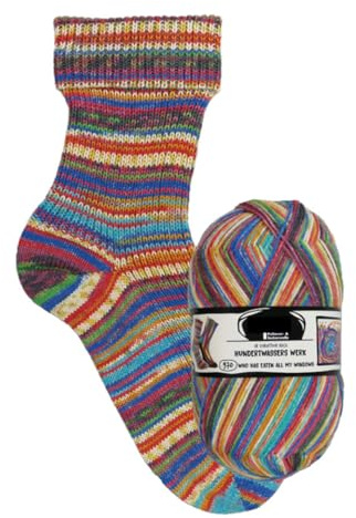 Opal According to Hundertwasser Edition 4 Space Dyed Sockengarn, Wolle Nylon Mischung, Flauschig Atmungsaktiv für Stricken Handwerk (Stricken Sie ein Paar Socken/Knäuel/99.2 g) (#4055)