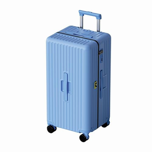 Koffer Trolley, Rollkoffer Reisekoffer Hartschalen 4 Rollen, Spinner Handgepäck,TSA, 100% PC(68cm, 75L,Blau)