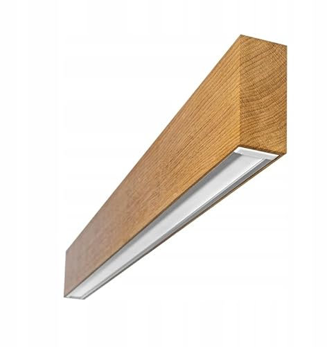 LED Wood Spiegelleuchte Bad aus Eichenholz 90 cm - Handgefertigte Wandleuchte Innen Holz - Wandlampe Badezimmer, Schlafzimmer und Flur - Spiegel Lampe Wand 36 W 2500 Lm Warmweiß Licht 3000 K