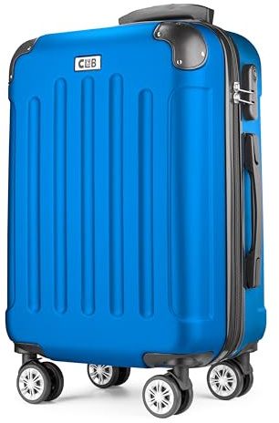 POSH Resväska med hårt skal, rullväska, resväska, handbagage 4 hjul | hårt skal av ABS | semesterfodral i M-L-XL-set, blå, L, Fodral med hårt skal i ABS
