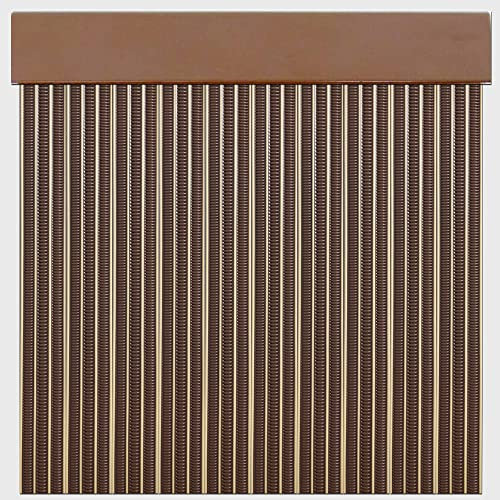 Tenda a strisce in PVC per esterni | Taglio su misura | Anti insetti | Pertoni TENDE (marrone e beige, altezza 230 cm x 100 cm (larghezza)