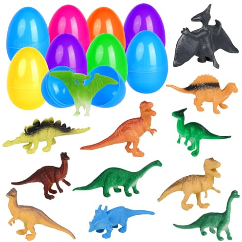 DERAYEE 12 Stück Spielzeug Gefüllte,Dinosaurier Spielzeug,Ostern Geschenke Kinder,Dino Ostereier, Ostern Partygeschenk