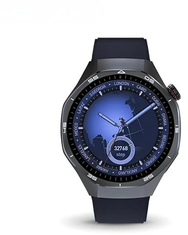 NEW HT32 Smart Watch AMOLED Men Sport Watch 5 Pro 1GB ROM Always-on Display NFC Compass Photo Album Heart Rate SpO2 Smartwatch 2025 (Black)